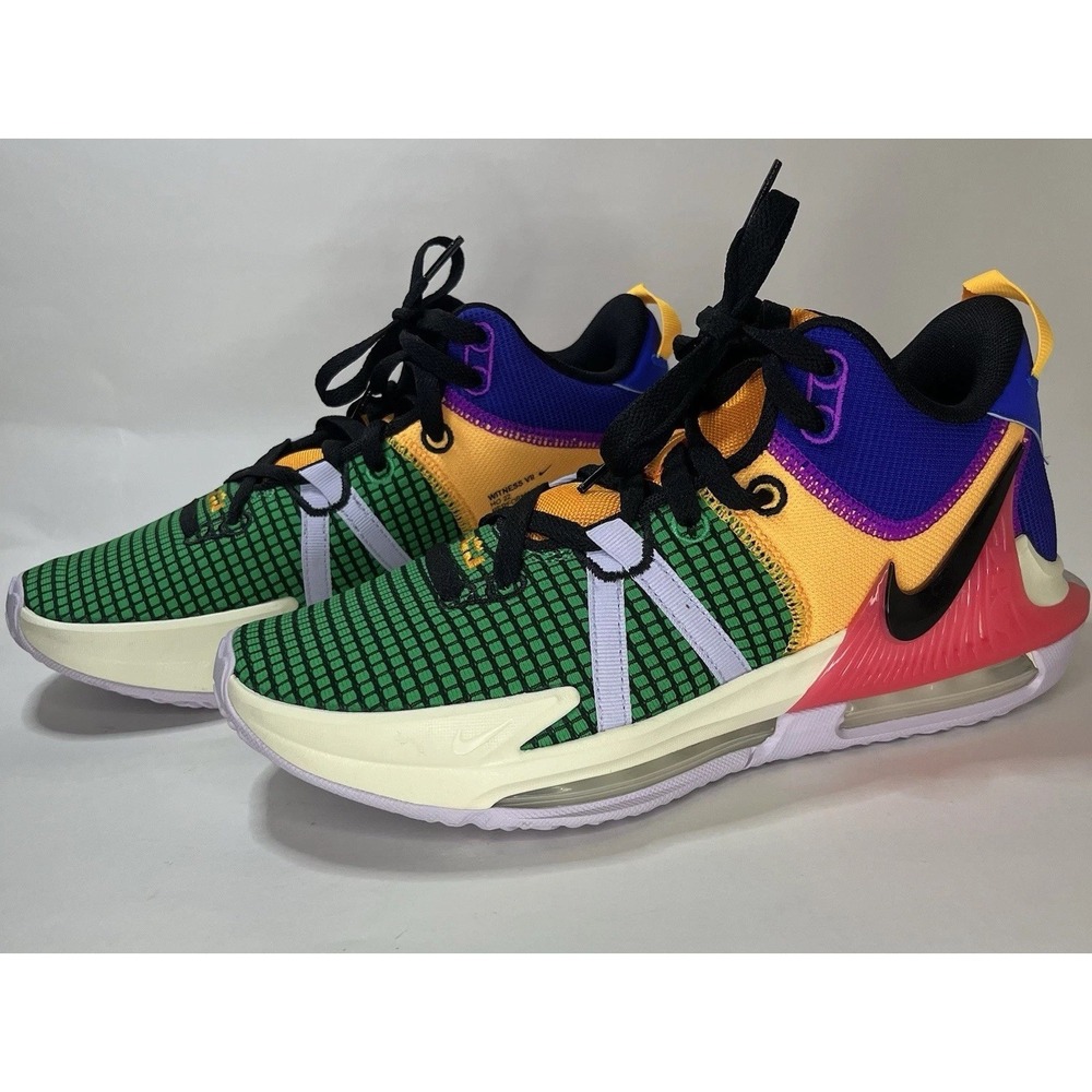Nike LeBron Basketball Shoes Multicolor Green Purple Men Size 8 DM1123-501